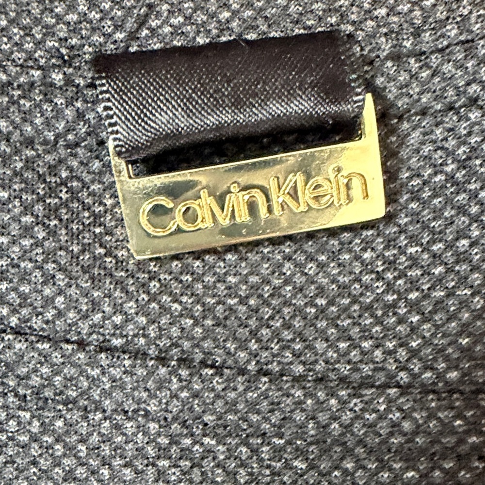 Calvin Klein Gray Textured Stretch Riding Pants - Picture 2 of 15